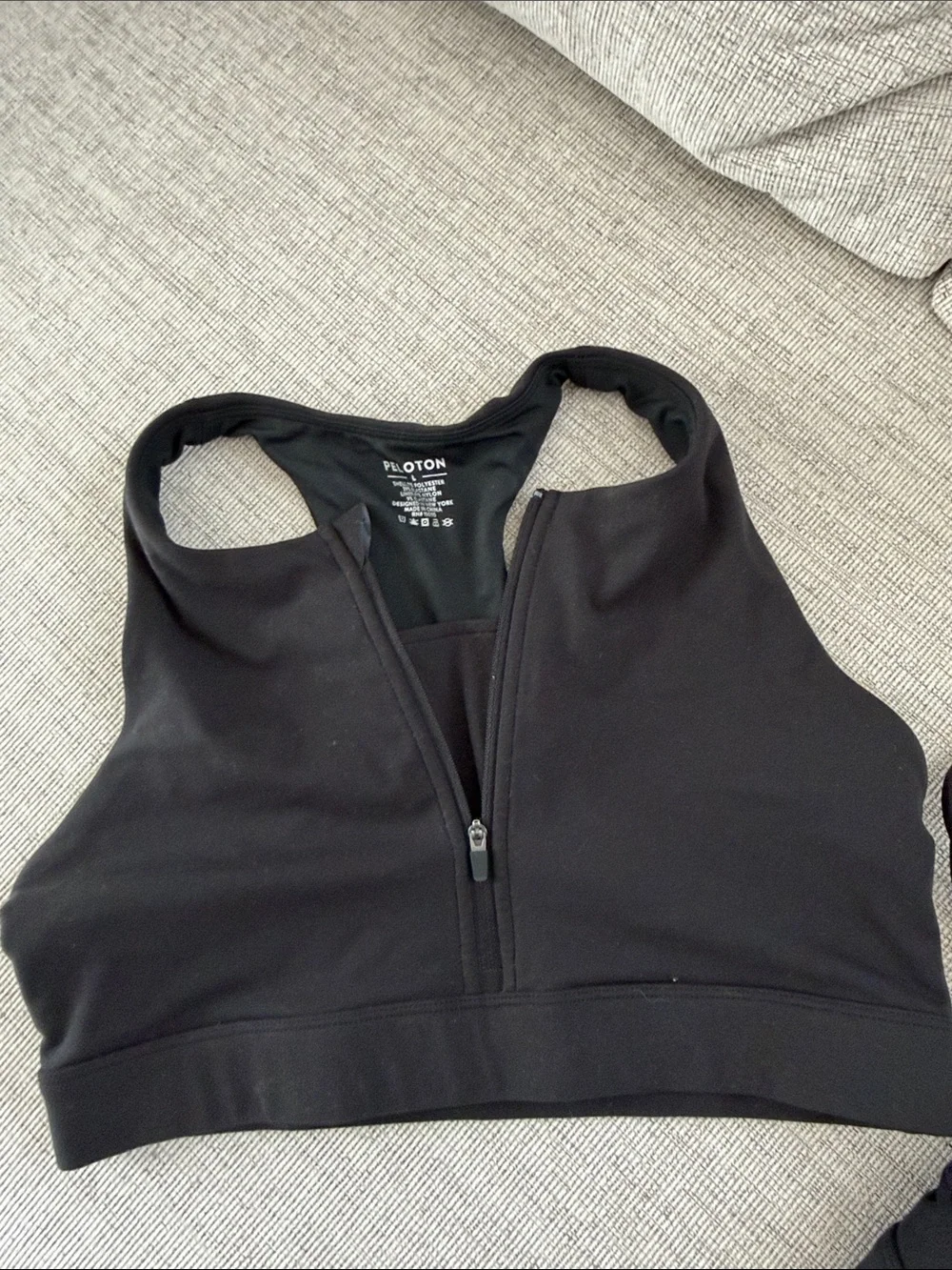 Peloton Studios 2 Women's Black Sports Bra set Strappy Large zip up cross back
